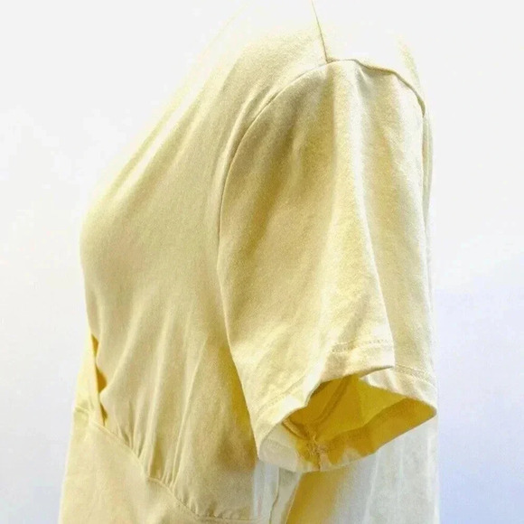 NWT SO GOODS FOR LIFE Juniors Short Sleeve Pullover V-Neck Yellow Cropped Top 2X - Picture 9 of 10